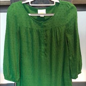 Green Anthropologie blouse
